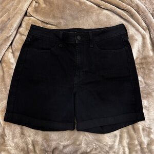 Old Navy Black High-Rise Jean Shorts with Rolled Hem